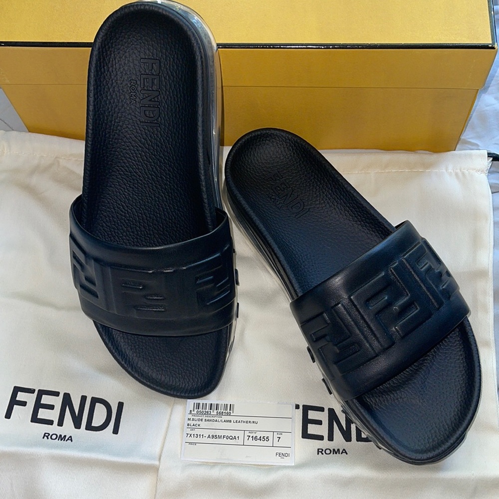 NEW Fendi Men’s Leather Slides
